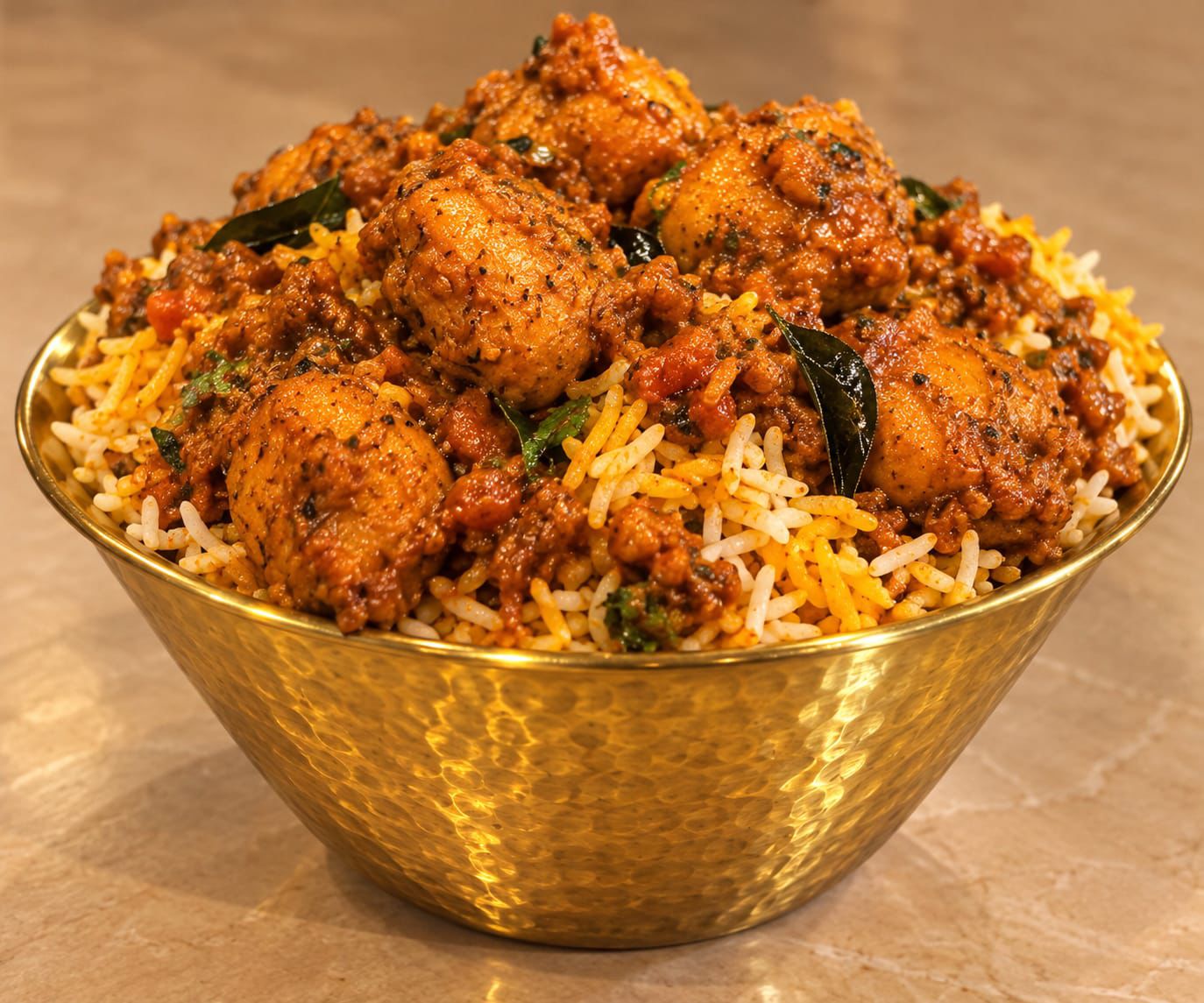 Chettinad Meatball Biryani